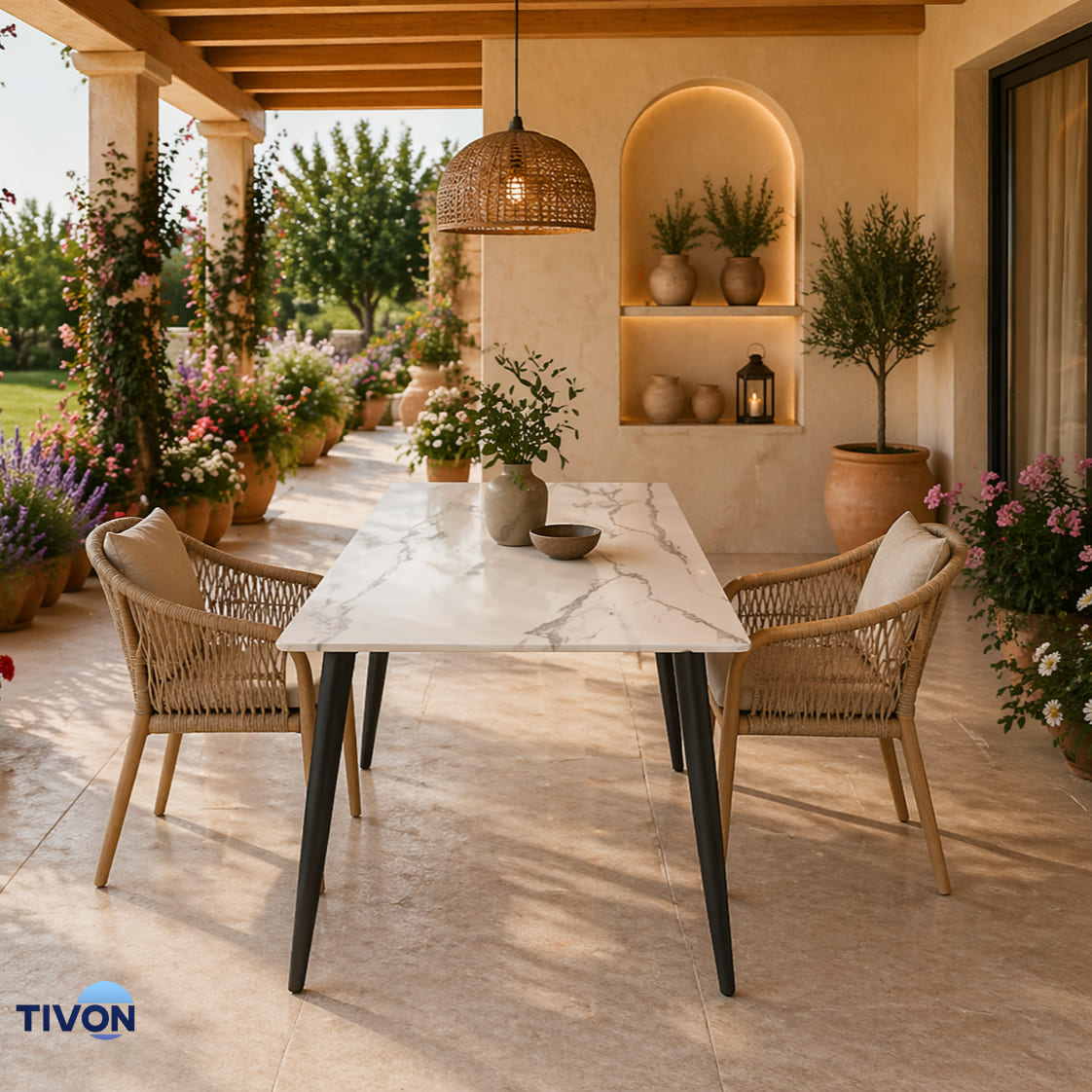 Sintered Stone Dining Table with legs 