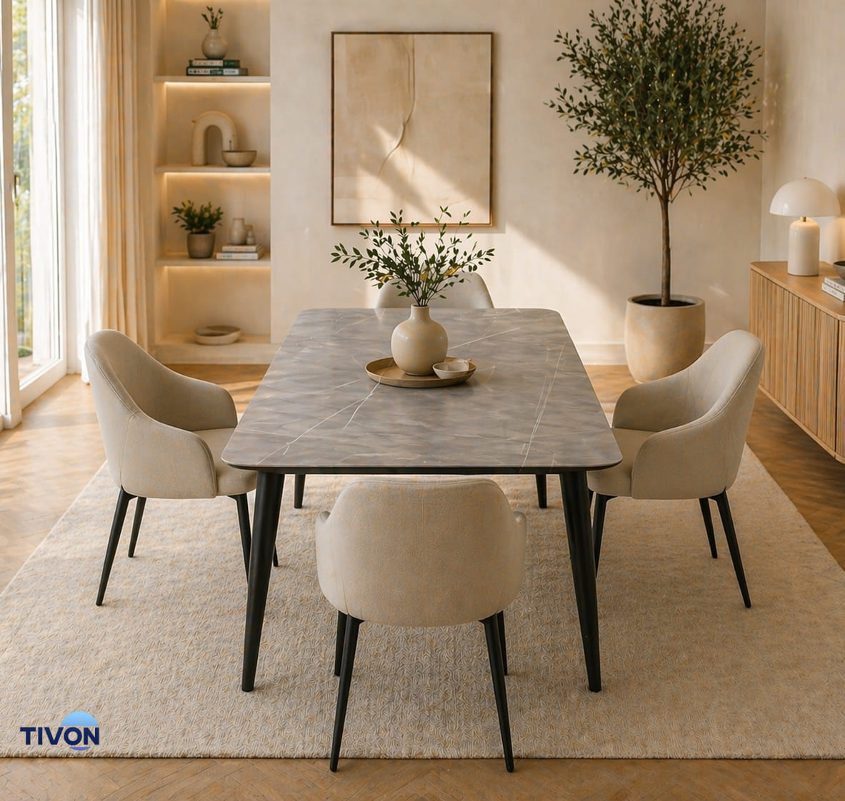 Sintered Stone Dining Table with legs